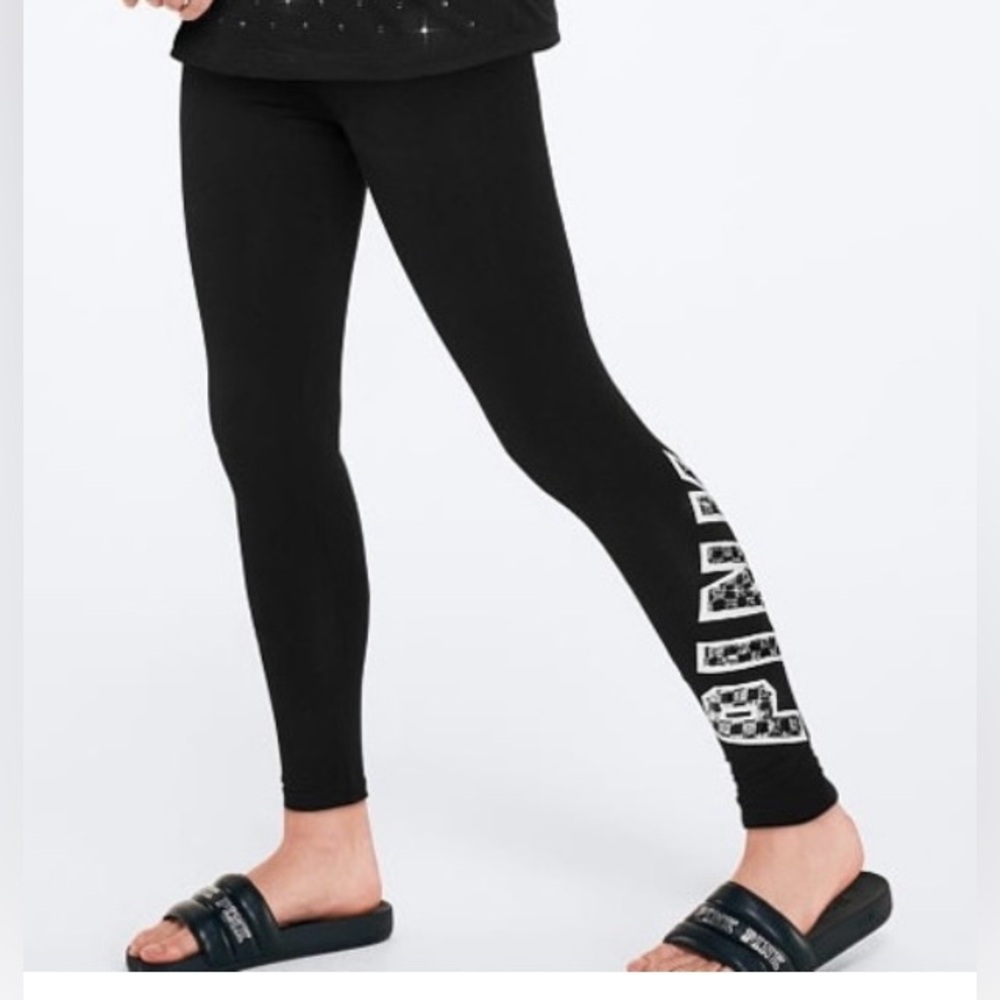VS PINK Checkered Bling Leggings •• RESERVED FOR JGARTHLY ••